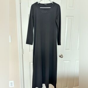 Black long knit pencil dress